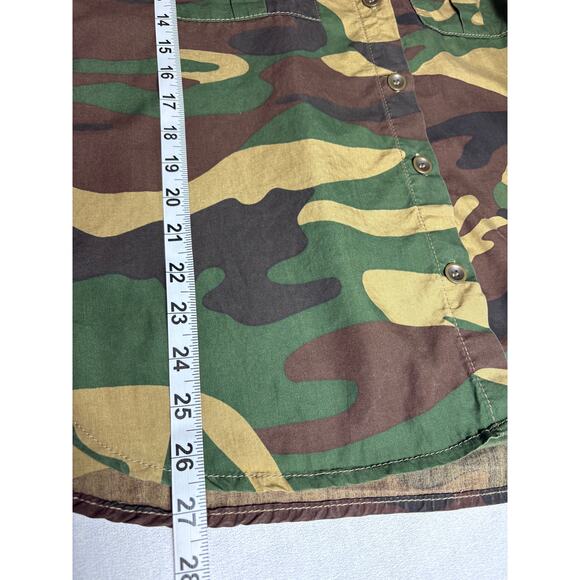 Zara Woman Camouflage Shirt Brown Green Small Button Down - Picture 7 of 7